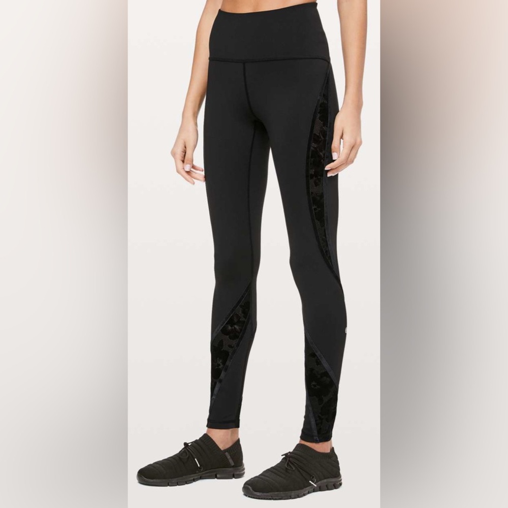 Lululemon SE Wunder Under High-Rise‎ Tight Flocked 28” Scatter Floral Black Sz2
